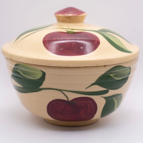 Apple Bowl #05 with Lid and Advertising