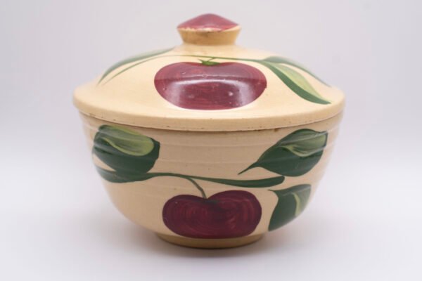 KEN HORAN Apple Bowl #05 with Lid and Advertising