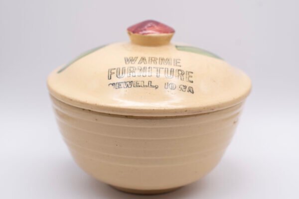 KEN HORAN Apple Bowl #05 with Lid and Advertising