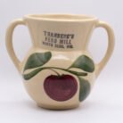 Vintage Watt Pottery #98 Apple Sugar – excellent condition - only flaw very bottom rim has tiny flat knick not visible unless turned over - advertizing from Tranberg's Feed Mill North Bend Wis