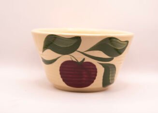 Vintage Watt Pottery Apple Ribbed #6 Bowl – Hand Painted USA
