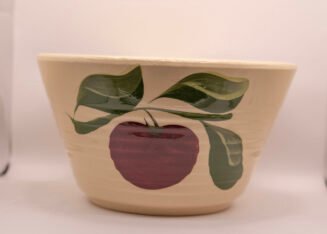 Vintage Watt Pottery Apple Ribbed #8 Bowl – Hand Painted USA