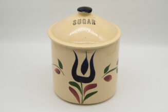 Vintage Watt Pottery Dutch Tulip #81 Sugar Canister – Hand Painted USA