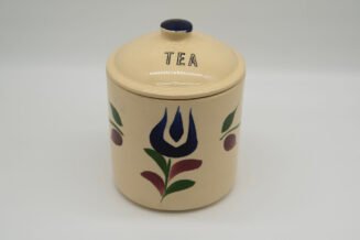 Vintage Watt Pottery Dutch Tulip #82 Tea Canister – Hand Painted USA