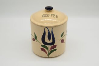 Vintage Watt Pottery Dutch Tulip #82 Coffee Canister – Hand Painted USA