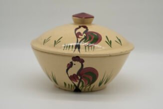 Vintage Watt Pottery Rooster #66 Bowl – Hand Painted USA