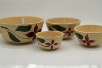 Vintage Watt Pottery Starflower Bowl Set #04 #05 #06 #07 – Hand Painted USA