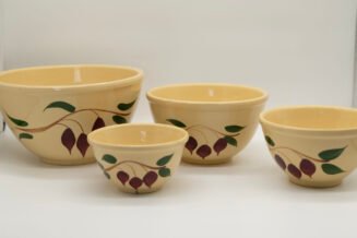 Vintage Watt Pottery Teardrop Bowl Set #5 #6 #7 #9 – Hand Painted USA