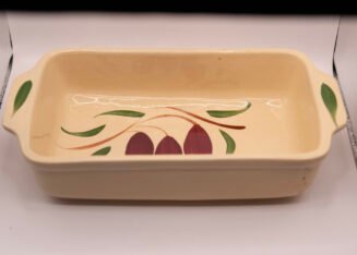 Vintage Watt Pottery Teardrop #85 Rectangular Baker – Hand Painted USA