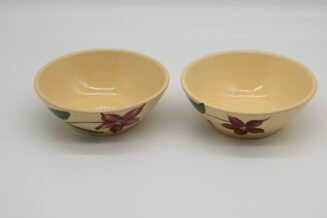 Vintage Watt Pottery Starflower #68 Bowl Pair – Hand Painted USA