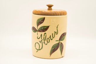Vintage Watt Pottery Old Style Autumn Foliage Flour Canister (AH)