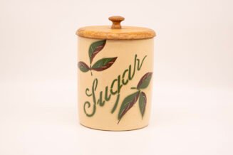 Vintage Watt Pottery Old Style Autumn Foliage Sugar Canister (AH)