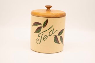 Vintage Watt Pottery Old Style Autumn Foliage Tea Canister (AH)