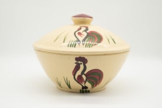 Vintage Watt Pottery Rooster #67 Covered Baker – Authentic Collector Piece