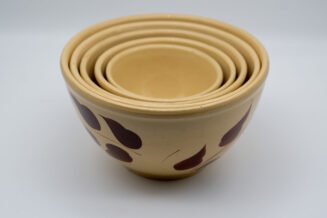 Vintage Watt Pottery Autumn Foliage #5–9 Mixing Bowl Set