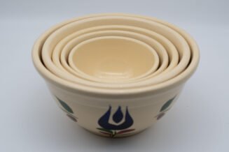 Vintage Watt Pottery Dutch Tulip #5–9 Mixing Bowl Set