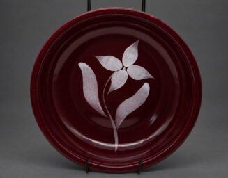 Vintage Red Watt Pottery Plate
